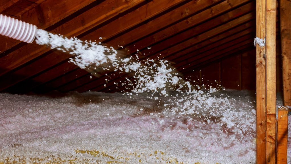 Blowing insulation into attic space